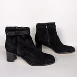 Kate Spade  NY Madelaine Black Suede Ankle Bootie Block Heel Women's 10.5 Photo 2