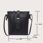 Black Vegan Leather Bucket Bag Photo 3