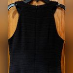 Trina Turk Textured Sleevless Deep Narrow V-Neck Black Sheath Dress Size 0 / 2 Photo 5