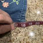 Vintage Agapo Denim Floral Embroidered Crop Bib Overalls Boho Hippie Medium M Blue Photo 9