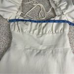 ZARA  Puff Sleeve Open Back White Linen Blend Milkmaid Mini Dress Women’s Size S Photo 12