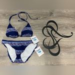 NWT Paisley Striped Bikini Swim Suit Set Purple Size M Photo 1