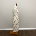 Lush Clothing Lush Dress Midi Halter Criss Cross Back High Neck Floral Botanical Cream Green Photo 4