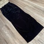 Jessica McClintock Vintage Gold Embroidered Black Velvet Dress Sleeveless Formal Photo 9