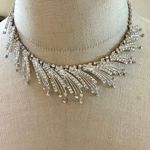 Christina Collection Rhinestone Spray Statement Necklace Silver Photo 1