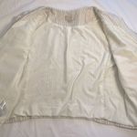 Loft Open Blazer Jacket Linen White with Pink & Gray Stripes Tie 3/4 Sleeves M Photo 9