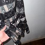 Free People  Jacket 8 Black Speckled Plaid Diagonal Zip Zipper Sleeve Pockets Photo 3