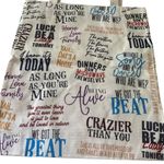 Novelty Word Art Design Tote Bag Reusable Grocery Shopping Bag Tan Photo 2