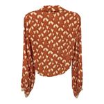 ZARA Women's Linen Blend Abstract Print
Collared Beaded Cropped Top Size S Photo 3