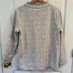 Talbots T by Fair Isle Fleece Pullover Gray White Large Petite Cozy Warm Photo 5