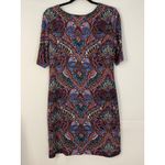 Nicole Miller Studio Women's Dress Size 12 Multicolor Paisley Print Short Sleeve Blue Photo 4