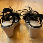 SheIn Plush Espadrille Wedge Sandals, Black, Size 36 (US 6), NWOT Photo 8