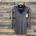 Cotton Citizen NWT Ibiza Long Sleeve Polo Dress in Ribbed Midnight Mix Size S Photo 2
