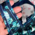 Nike Size XS Dryfit Blue and Green Sports Bra with Racerback Design Photo 8