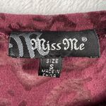 Miss Me S Small Shirt Burnout Embellished Studded Boho Top Sheer Animal Print Photo 4