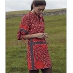 Moulinette Soeurs Anthropologie red holiday dress   sz 6 Photo 7