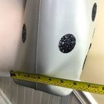 Kate Spade Silver Glitter Polka Dot White Leather Tote Shoulder Bag Zip Pocket Photo 8
