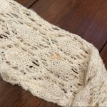 Flying Tomato Cream Crochet Open Knit Long Sleeve Sweater Small Photo 6