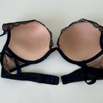 Victoria's Secret  34B BRA SET+garter skirt Size Small Black Gold ANGEL FANTASIES Photo 3