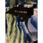 Olivaceous NWOT  Cami Tank Top MEDIUM Abstract Blue Green V-Neck Halter Casual Photo 4