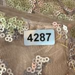 Dress the Population Marie Gold Nude Sequin Embellished Formal Maxi Dress Small Photo 11