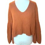 Free People •  Damsel bell sleeved sweater orange brown xsmall Photo 1