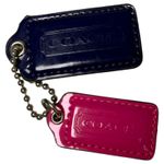 Coach  Pink Purple Silver Chain Hangtag Hang Tag Lot of Two Photo 0