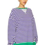 Free People Classic Striped Oversized Crewneck / Sand Dollar Combo Photo 1