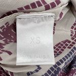 Anthropologie Margarita Saplala Silk Blouse Beige Graphic Print Oversize V-Neck Lightweight XS Photo 4