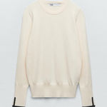 ZARA Vented Cuff Crewneck Sweater, size Medium Photo 0