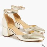 J.Crew Gold Ankle Strap Heels Photo 0