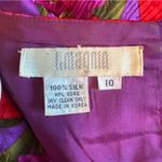 Vintage I.Magnin Pink Purple Red Green Floral Silk V Photo 7