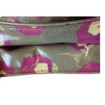 Juicy Couture  Tote Vinyl Gray Purple White Flowers Bag Leather Trim Photo 4