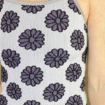 Aura Floral Grey & Purple Cropped Activewear Sporty Tank Top Photo 1