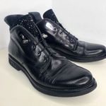 Nursace Womens Black Leather Slip On Rhinestone Ankle Boots Booties‎ Sz EU 37 Photo 0