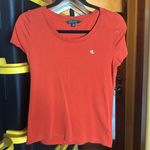 Ralph Lauren Vintage Y2K Lauren  Orange Cap Sleeve Baby Tee Size Medium Photo 3