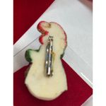Vintage Snowman "Joy To The World" Brooch Pin With Glitter Accents White Photo 2