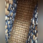 Vintage Woven Straw Tote Structured Boxy Market Bag Leather Handles Tan Photo 7