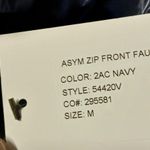 via spiga Asymmetrical Belted Puffer Coat Women's Medium Blue Winter Jacket Photo 9