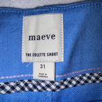 Maeve  The Colette Short Anthropologie High Waisted Blue Linen Blend Size 31 Photo 4