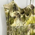 ZARA Corset Top Midi Dress Green Abstract Print Sleeveless Side Slit Size L Photo 3