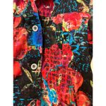 Chico's  Additions Size 1 US 8 Asian Floral Jacket Colorful Lightweight Cotton Photo 7