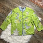 Indigo Moon lime green floral embroidered Shacket Photo 3
