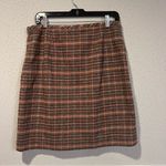 Talbots  Wool Blend Brown and pink Plaid Skirt size 10 petite Photo 7