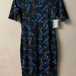 LuLaRoe Black Rocket Print Bodycon Midi Dress Size XS NWT Photo 0