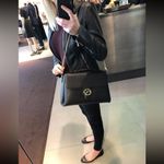 Gucci Authentic Black Calfskin Leather GG Interlocking Crossbody Bag Purse Photo 2