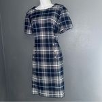 Ann Taylor  New w Tags Blue & White Checkered Formal Party Pencil Dress Medium 10 Photo 6