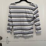 Mudd Black and Blue Striped Long Sleeve Top Photo 2
