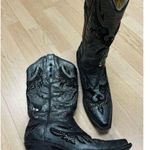 Corral  Black Silver Crystal Studded Eagle Snip Toe Cowgirl Boots A2621 Size 8 Photo 11