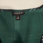 Torrid Green Plaid Chiffon Ruffled Surplice Babydoll Peplum Top Size 2X Photo 10